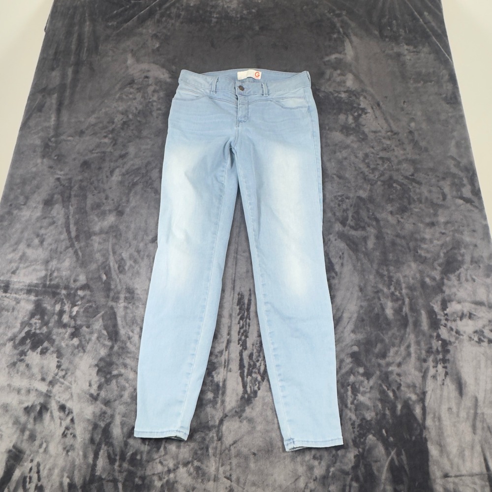 G By Guess Skinny Jeans Womens 28 Light Blue Stretch Back Seam Denim